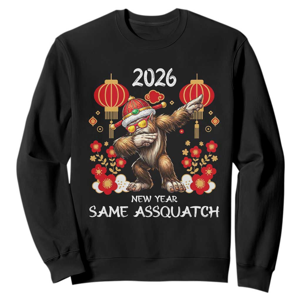 Bigfoot Lunar New Year Sweatshirt Funny Same Assquatch TS12 Black Print Your Wear