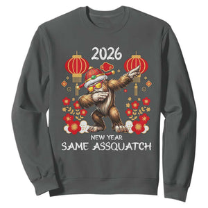 Bigfoot Lunar New Year Sweatshirt Funny Same Assquatch TS12 Dark Heather Print Your Wear