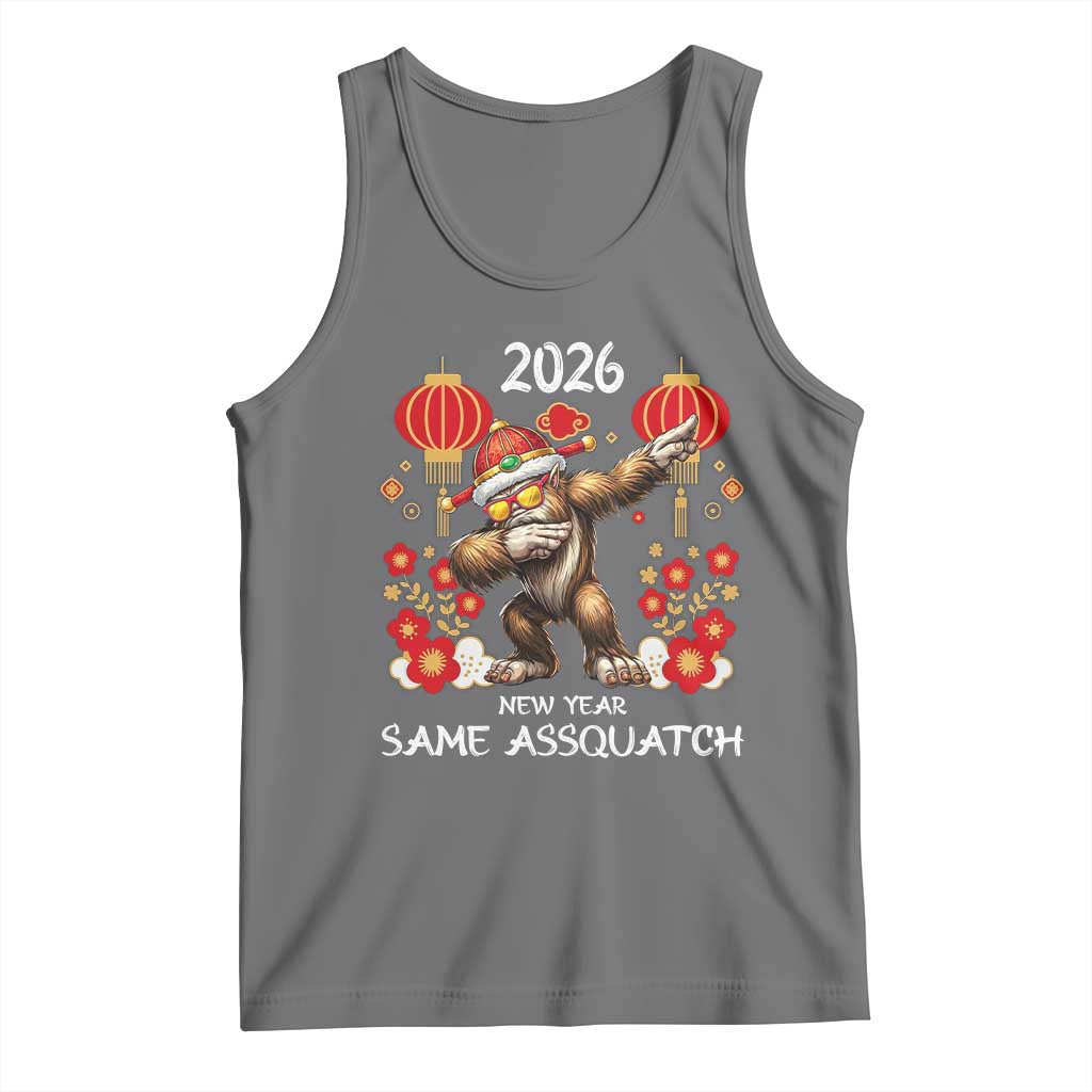 Bigfoot Lunar New Year Tank Top Funny Same Assquatch TS12 Black Heather Print Your Wear