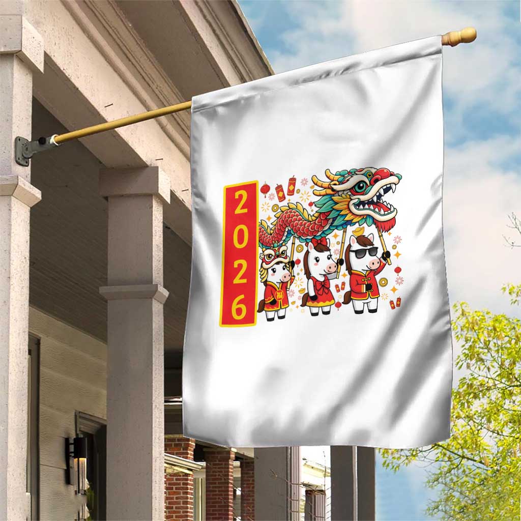 Cute Horse Dragon Dance Garden Flag Lunar New Year TS12 Print Your Wear