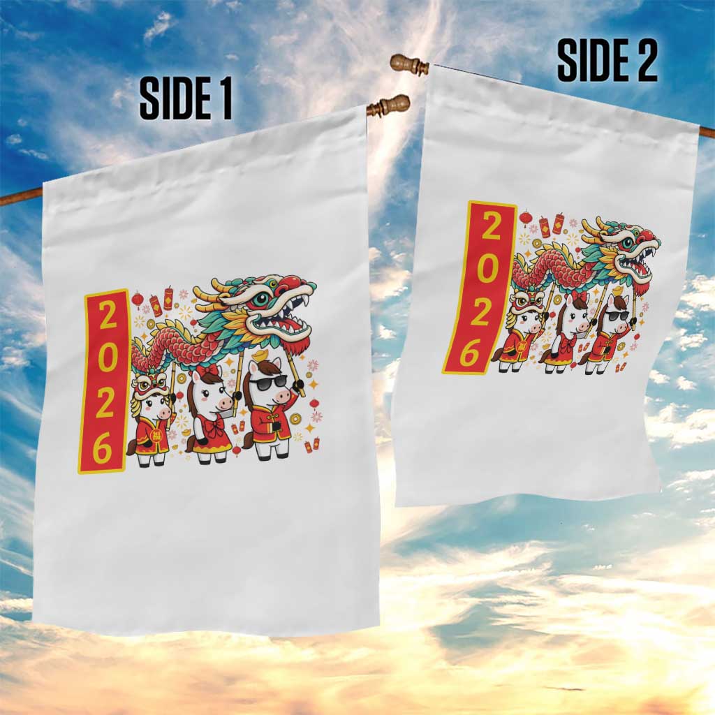 Cute Horse Dragon Dance Garden Flag Lunar New Year TS12 Print Your Wear