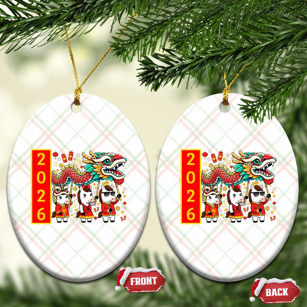 Cute Horse Dragon Dance Ceramic Ornament Lunar New Year TS12 Print Your Wear