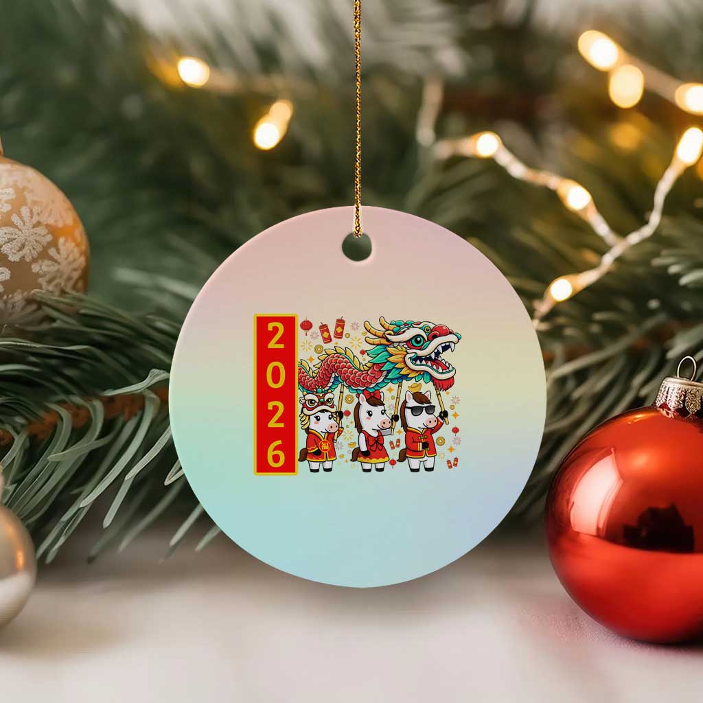 Cute Horse Dragon Dance Ceramic Ornament Lunar New Year TS12 1pc Pastel Print Your Wear