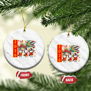 Cute Horse Dragon Dance Ceramic Ornament Lunar New Year TS12 1pc White Marble Print Your Wear