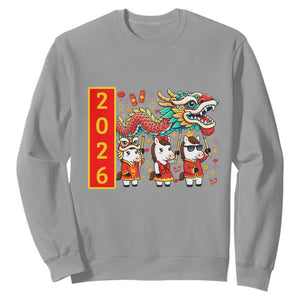 Cute Horse Dragon Dance Sweatshirt Lunar New Year TS12 Sport Gray Print Your Wear