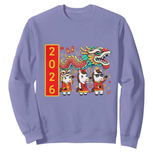Cute Horse Dragon Dance Sweatshirt Lunar New Year TS12 Violet Print Your Wear