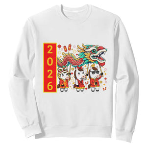 Cute Horse Dragon Dance Sweatshirt Lunar New Year TS12 White Print Your Wear