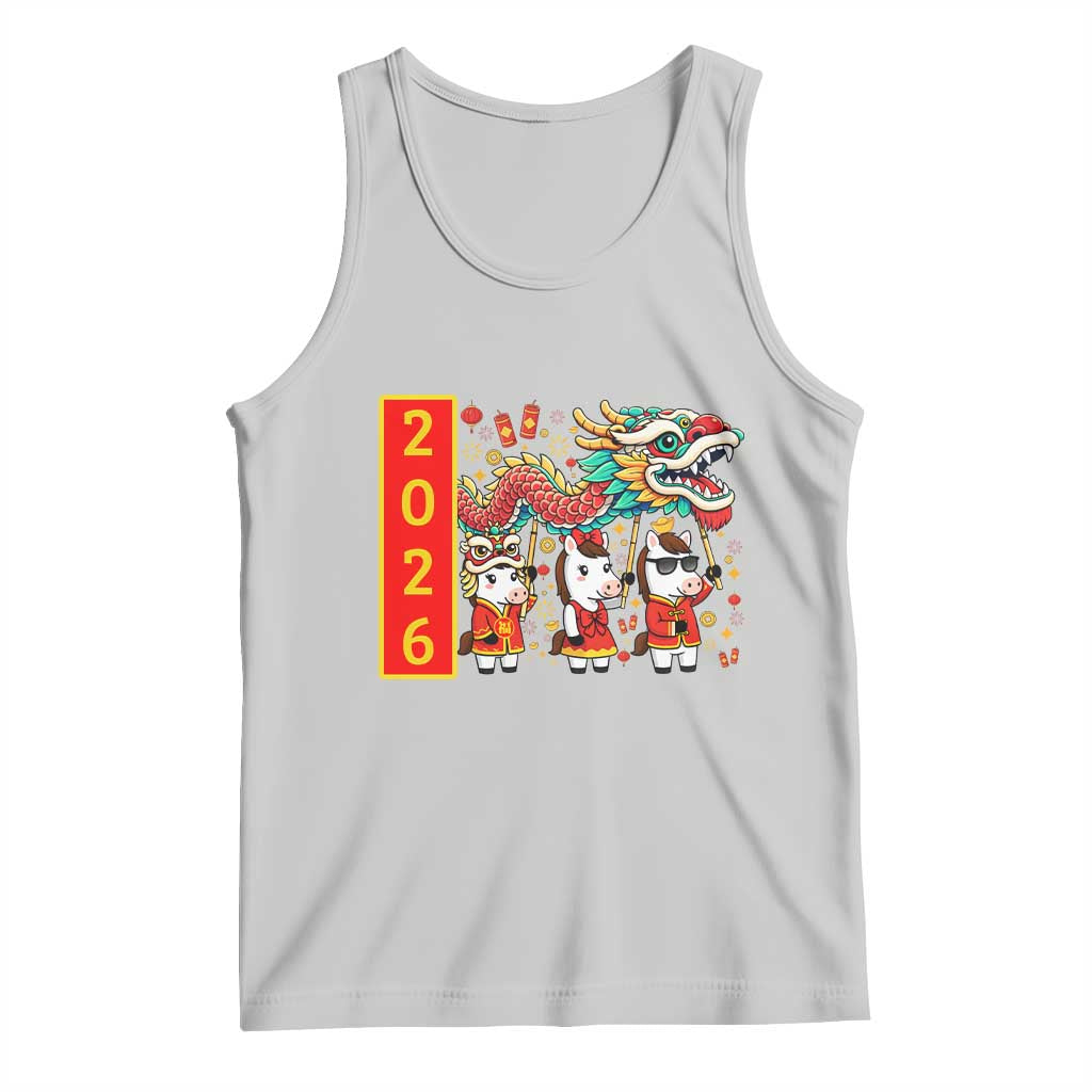 Cute Horse Dragon Dance Tank Top Lunar New Year TS12 Ash Print Your Wear