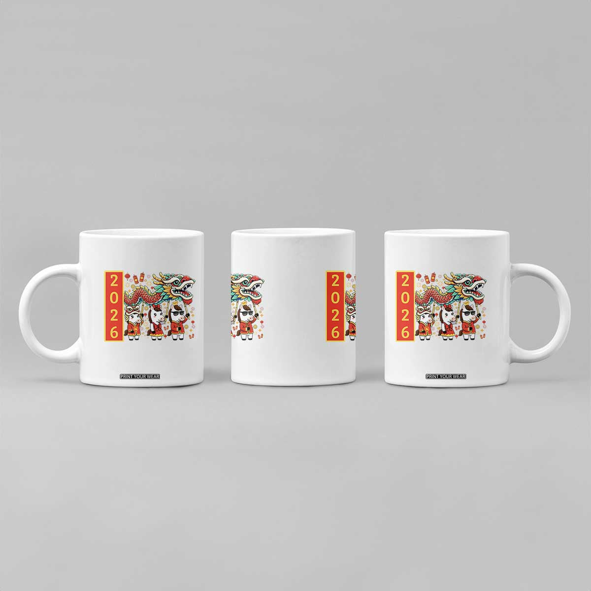 Cute Horse Dragon Dance Coffee Mug Lunar New Year TS12 Print Your Wear