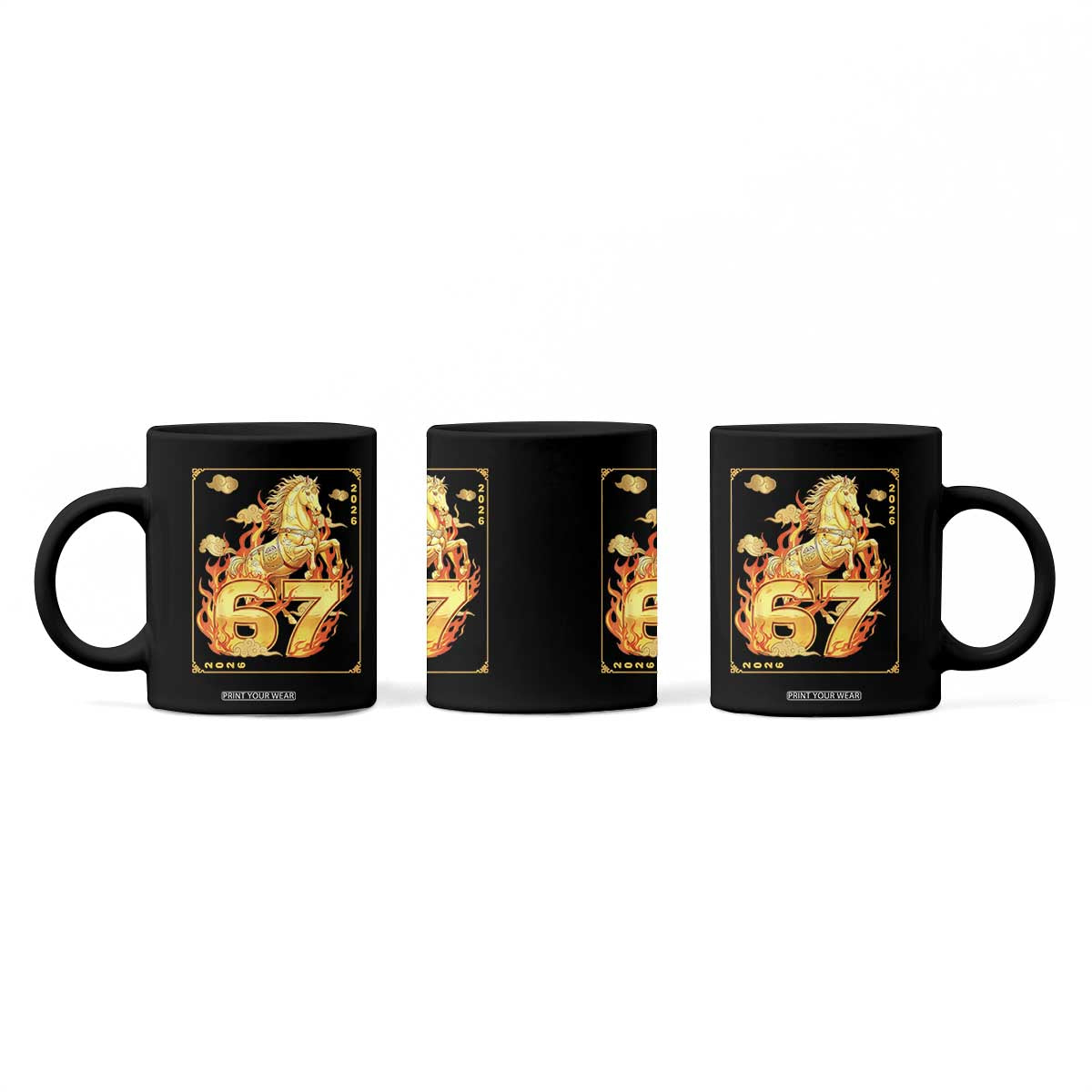 Funny Horse Six Seven Meme Coffee Mug Happy Lunar New Year TS12 Print Your Wear