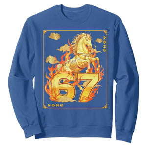 Funny Horse Six Seven Meme Sweatshirt Happy Lunar New Year TS12 Royal Blue Print Your Wear