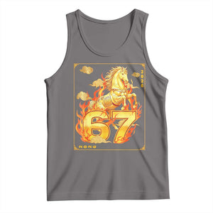 Funny Horse Six Seven Meme Tank Top Happy Lunar New Year TS12 Deep Heather Print Your Wear