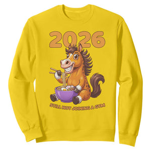 Still Not Joining A Gym Lunar New Year Sweatshirt Funny Horse Eating Ramen TS12 Daisy Print Your Wear