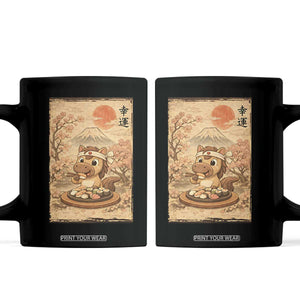 Funny Horse Eating Sushi Coffee Mug Japanese Noodle Lover TS12 Black Print Your Wear
