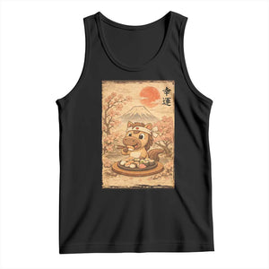 Funny Horse Eating Sushi Tank Top Japanese Noodle Lover TS12 Black Print Your Wear