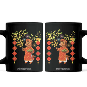 Funny Tet Holiday Coffee Mug Cute Horse In Ao Dai TS12 Black Print Your Wear