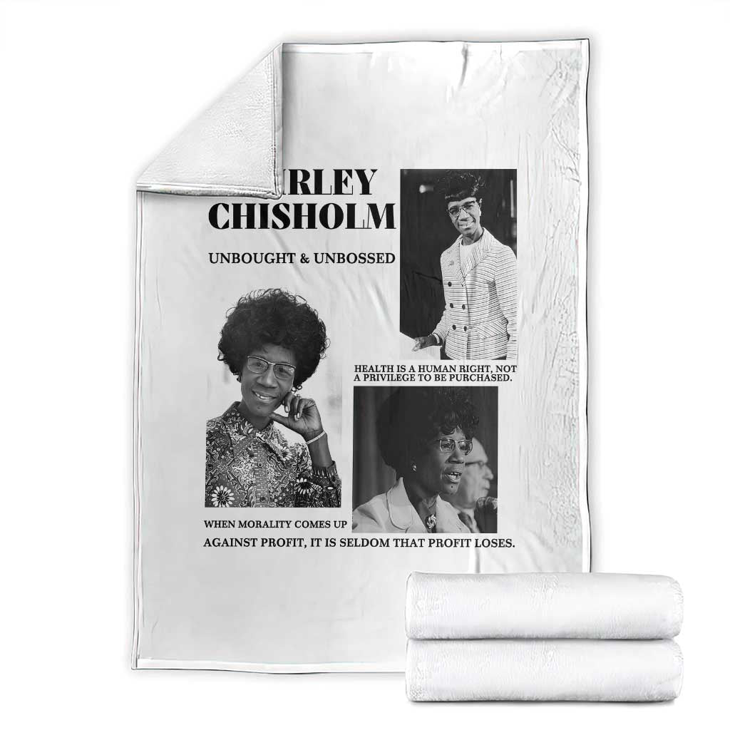 Shirley Chisholm Unbought And Unbossed Throw Blanket Vintage Feminist Poster TS12 White Print Your Wear