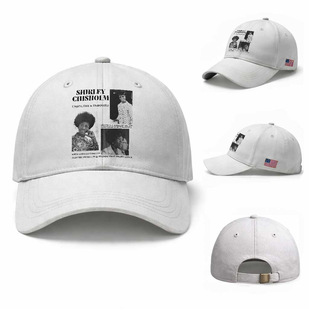 Shirley Chisholm Unbought And Unbossed Baseball Cap Vintage Feminist Poster TS12 Baseball Cap Universal Fit White Print Your Wear