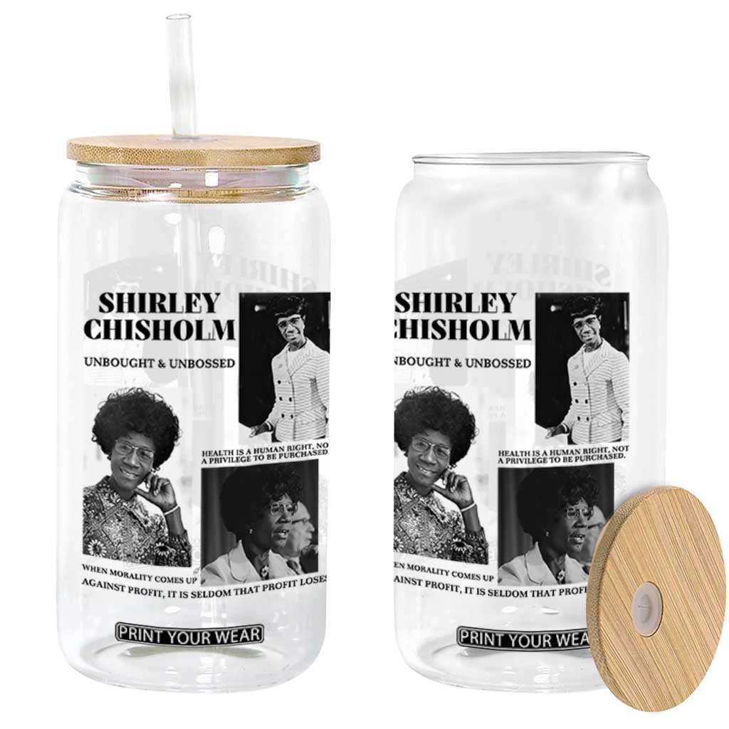 Shirley Chisholm Unbought And Unbossed Glass Can Vintage Feminist Poster TS12 Print Your Wear
