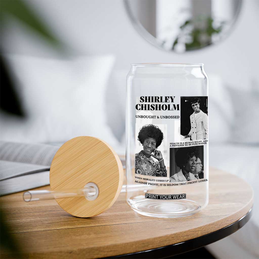 Shirley Chisholm Unbought And Unbossed Glass Can Vintage Feminist Poster TS12 Print Your Wear