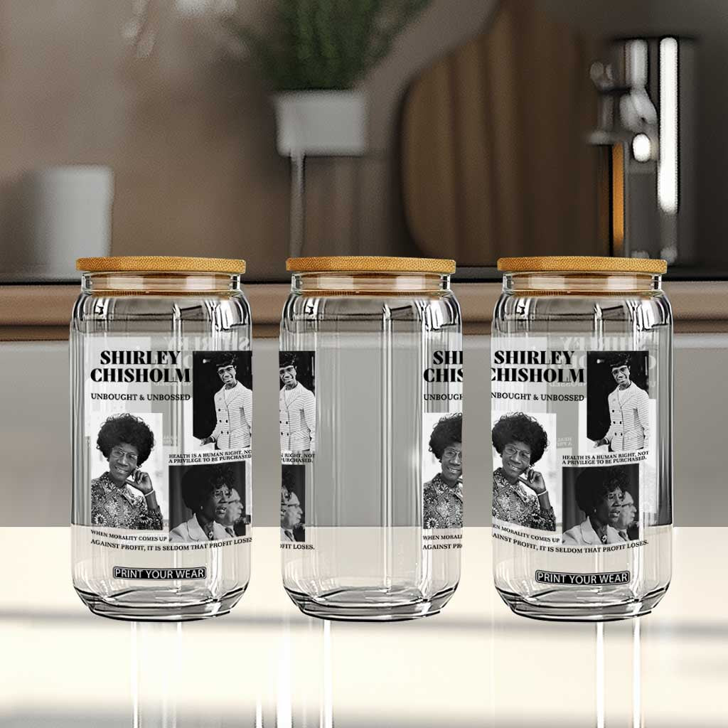 Shirley Chisholm Unbought And Unbossed Glass Can Vintage Feminist Poster TS12 Print Your Wear