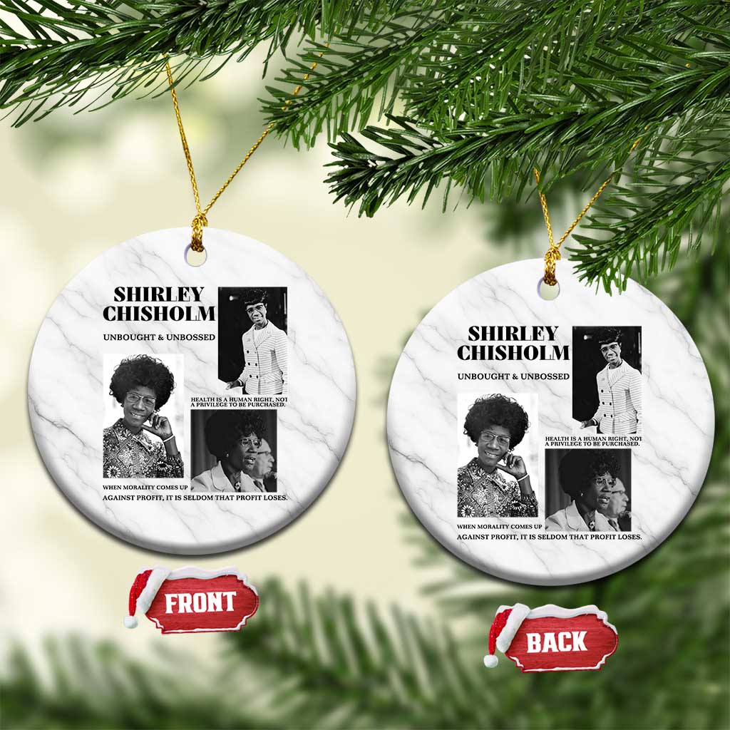 Shirley Chisholm Unbought And Unbossed Ceramic Ornament Vintage Feminist Poster TS12 1pc White Marble Print Your Wear