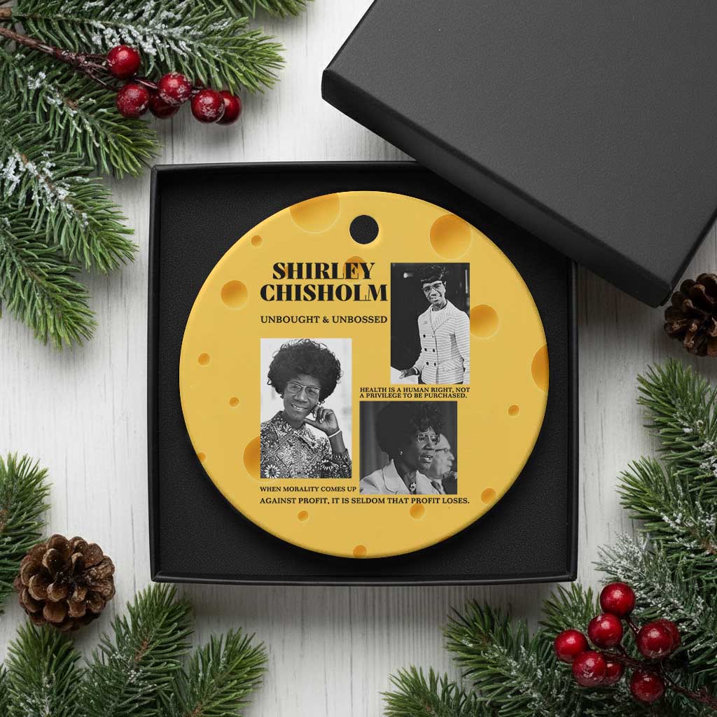 Shirley Chisholm Unbought And Unbossed Ceramic Ornament Vintage Feminist Poster TS12 1pc Yellow Cheese Print Your Wear