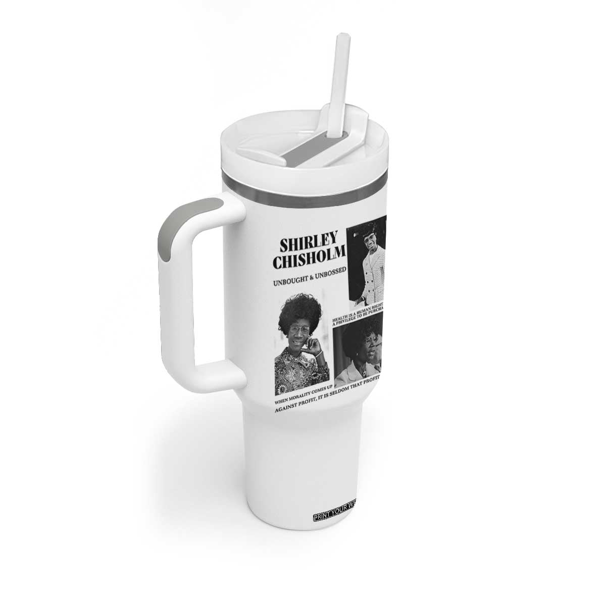 Shirley Chisholm Unbought And Unbossed Tumbler With Handle Vintage Feminist Poster TS12 Print Your Wear