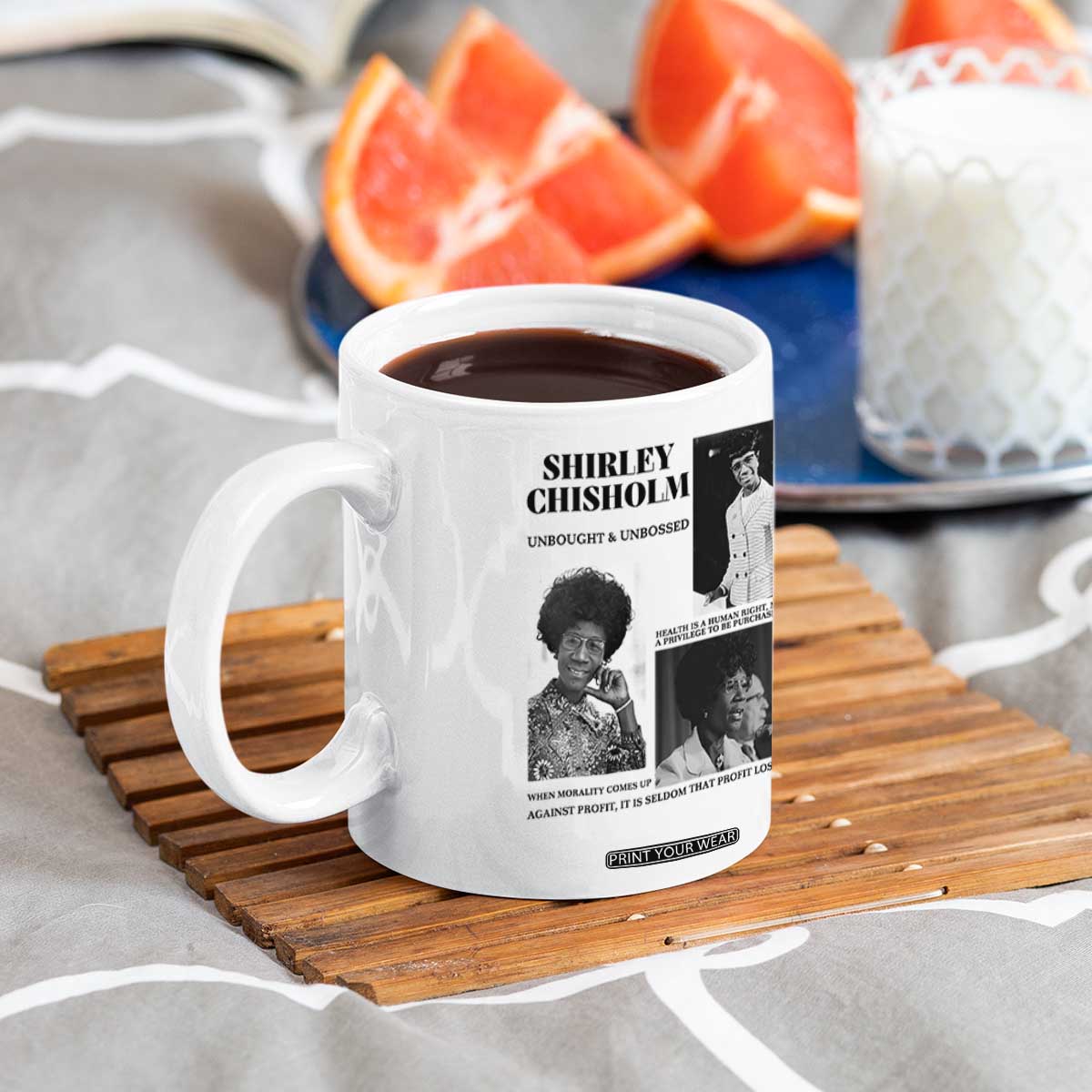 Shirley Chisholm Unbought And Unbossed Coffee Mug Vintage Feminist Poster TS12 Print Your Wear
