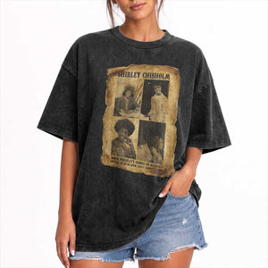 Vintage Shirley Chisholm Washed Cotton T-Shirt When Morality Meets Profit Quote