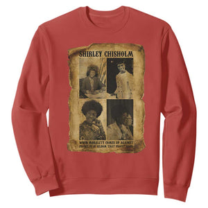 Vintage Shirley Chisholm Sweatshirt When Morality Meets Profit Quote TS12 Red Print Your Wear