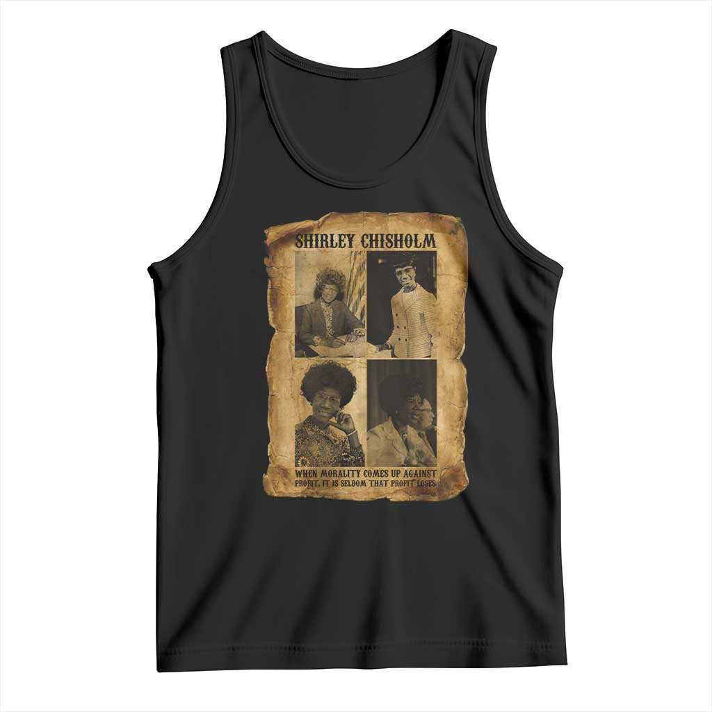 Vintage Shirley Chisholm Tank Top When Morality Meets Profit Quote TS12 Black Print Your Wear