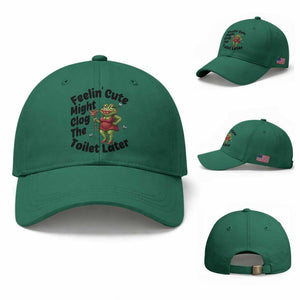 Funny Frog Bathroom Jokes Baseball Cap Feeling Cute Might Clog The Toilet Later TS12 Baseball Cap Universal Fit Irish Green Print Your Wear