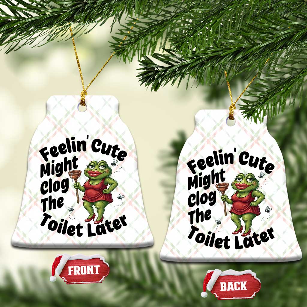 Funny Frog Bathroom Jokes Ceramic Ornament Feeling Cute Might Clog The Toilet Later TS12 Print Your Wear