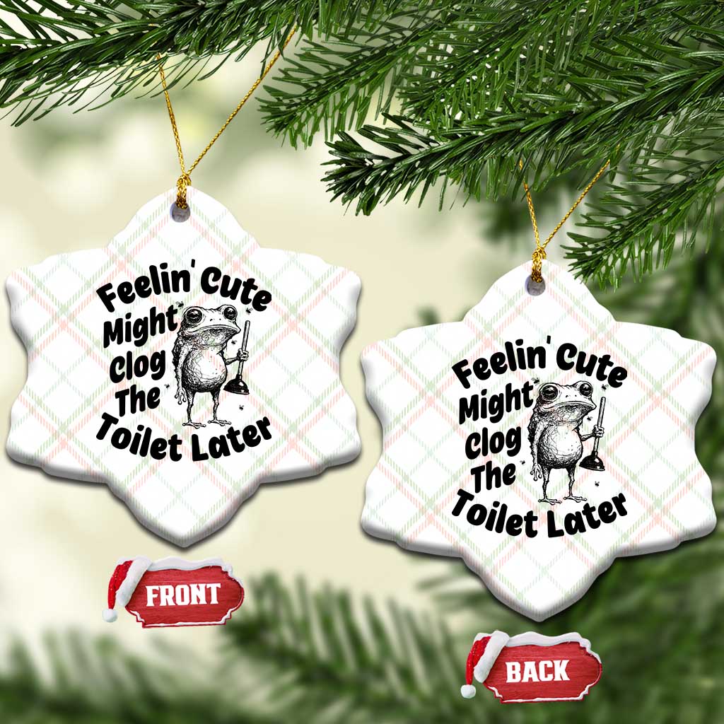 Funny Plumber Frog Gift Ceramic Ornament Feeling Cute Might Clog The Toilet Later TS12 Print Your Wear