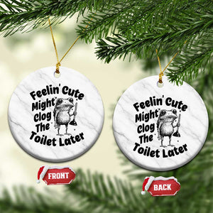 Funny Plumber Frog Gift Ceramic Ornament Feeling Cute Might Clog The Toilet Later TS12 1pc White Marble Print Your Wear