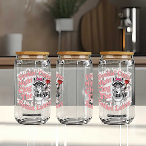 Feeling Cute Might Clog Toilet Later Glass Can Funny Raccoon TS12 Print Your Wear