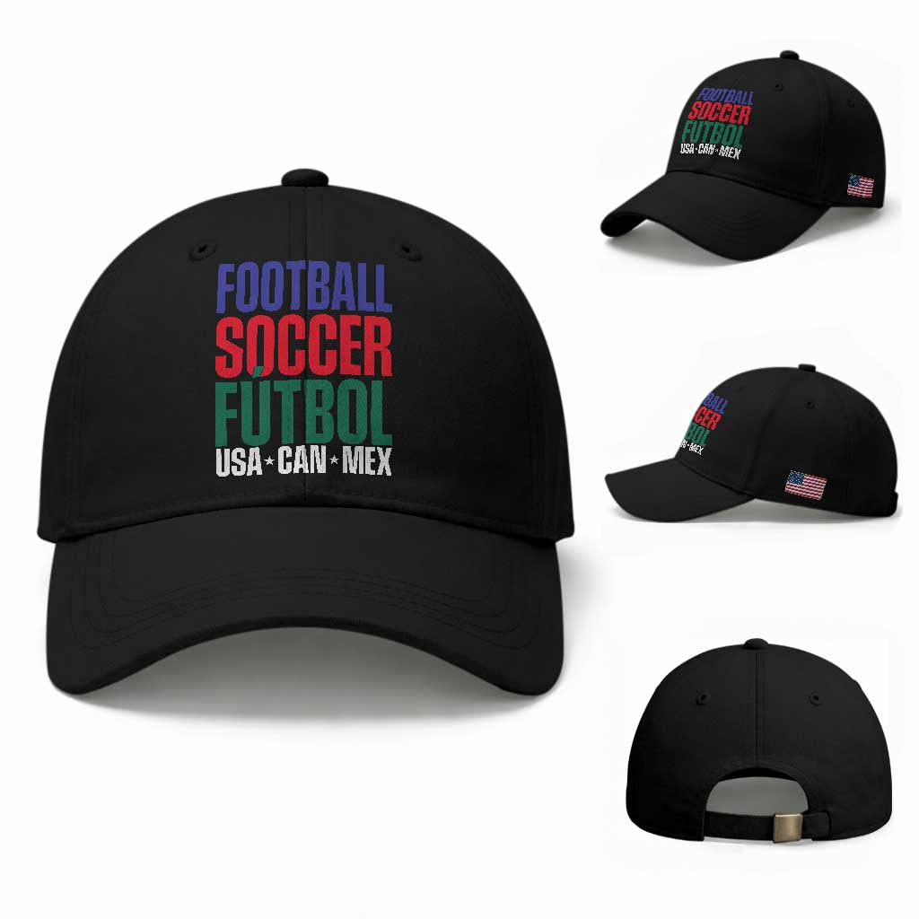 Canada Mexico USA Baseball Cap Football Fan Gift TS12 Baseball Cap Universal Fit Black Print Your Wear