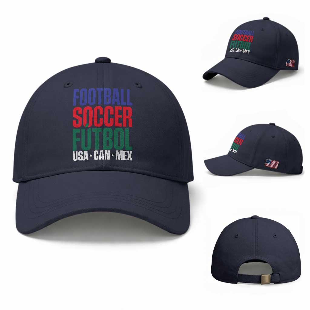 Canada Mexico USA Baseball Cap Football Fan Gift TS12 Baseball Cap Universal Fit Navy Print Your Wear