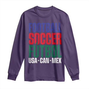 Canada Mexico USA Long Sleeve Shirt Football Fan Gift TS12 Purple Print Your Wear