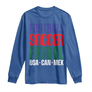 Canada Mexico USA Long Sleeve Shirt Football Fan Gift TS12 Royal Blue Print Your Wear