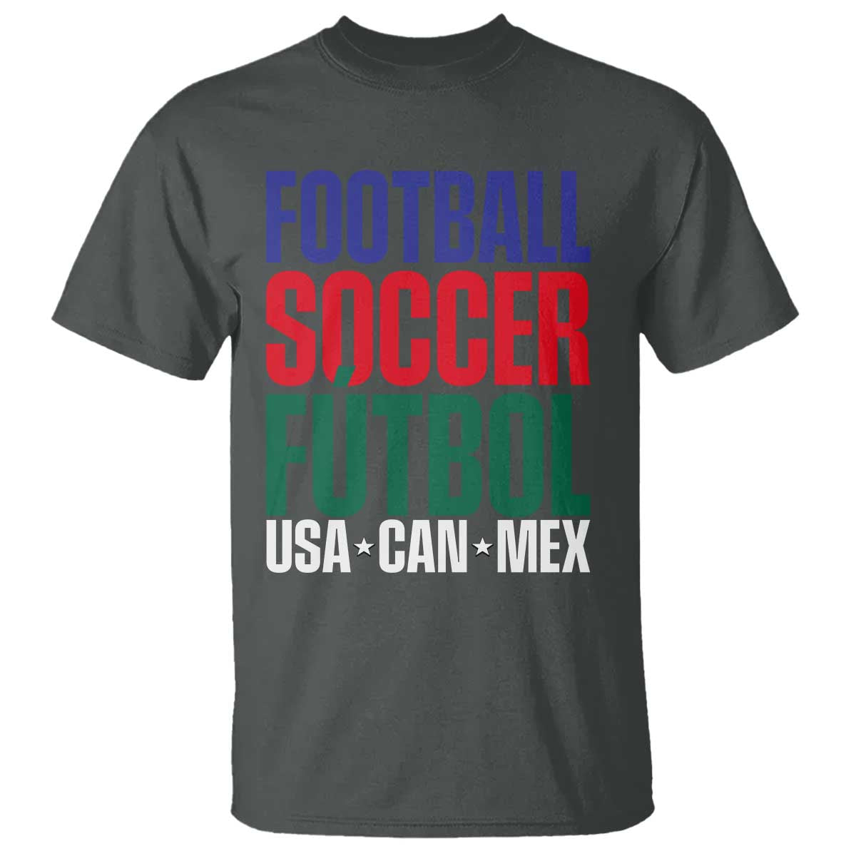 Canada Mexico USA T Shirt Football Fan Gift TS12 Dark Heather Print Your Wear