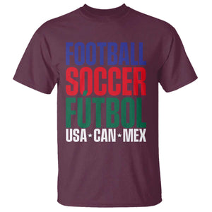 Canada Mexico USA T Shirt Football Fan Gift TS12 Maroon Print Your Wear