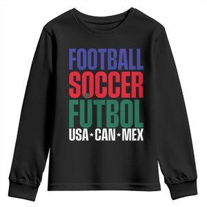 Canada Mexico USA Youth Sweatshirt Football Fan Gift TS12 Black Print Your Wear
