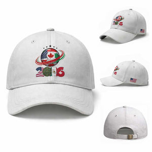 USA Mexico Canada Baseball Cap 2026 Football Fan Gift TS12 Baseball Cap Universal Fit White Print Your Wear