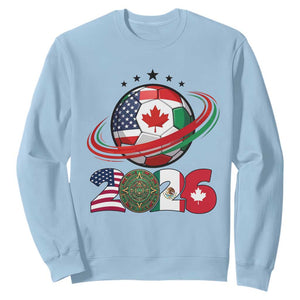 USA Mexico Canada Sweatshirt 2026 Football Fan Gift TS12 Light Blue Print Your Wear