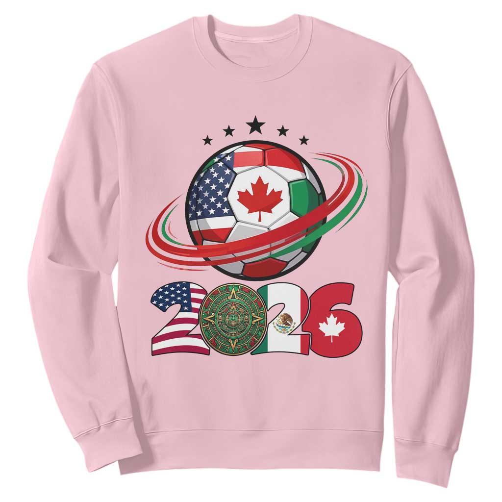 USA Mexico Canada Sweatshirt 2026 Football Fan Gift TS12 Light Pink Print Your Wear