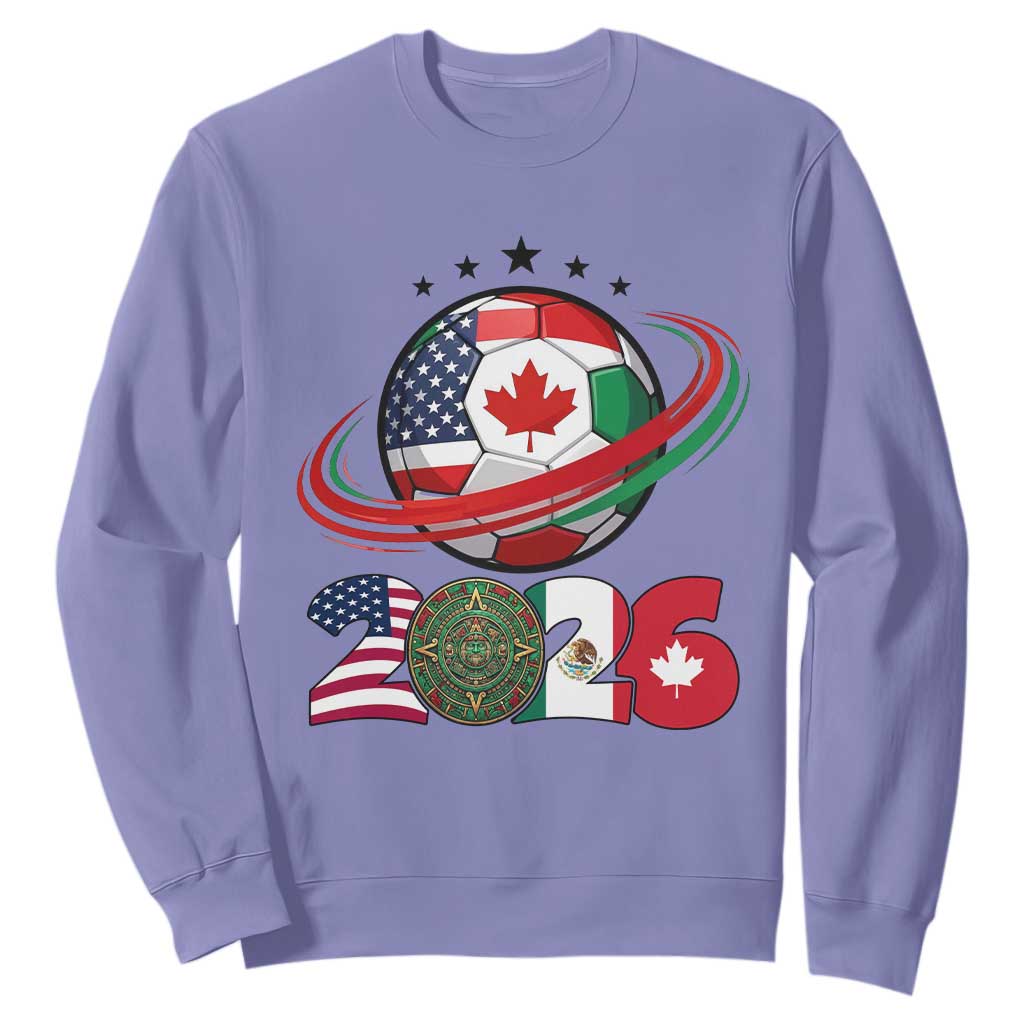 USA Mexico Canada Sweatshirt 2026 Football Fan Gift TS12 Violet Print Your Wear