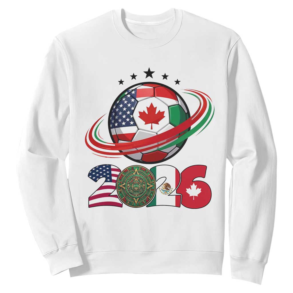 USA Mexico Canada Sweatshirt 2026 Football Fan Gift TS12 White Print Your Wear
