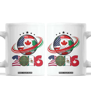 USA Mexico Canada Coffee Mug 2026 Football Fan Gift TS12 White Print Your Wear